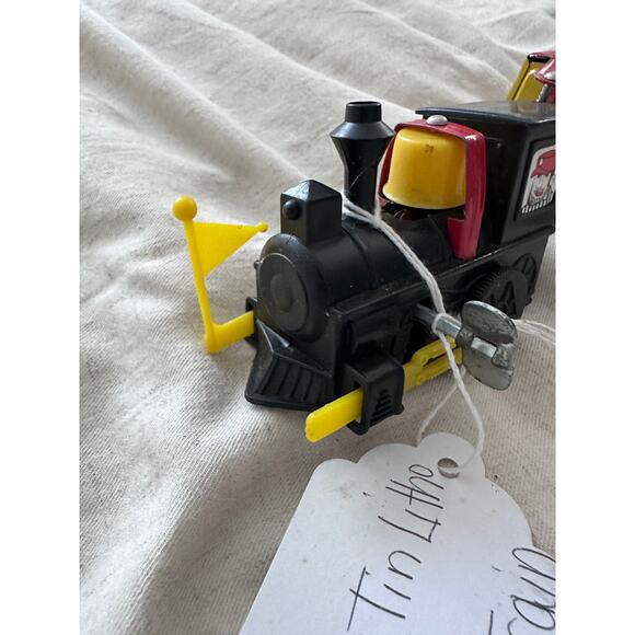 Vintage Western Comic Zig Zag Tin Litho Wind Up Train - Picture 3 of 6